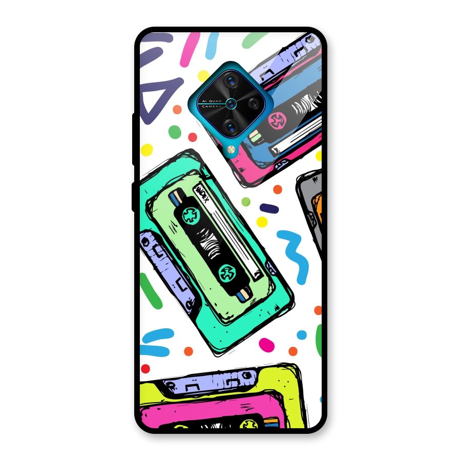 Cassette Pattern Glass Back Case for Vivo S1 Pro