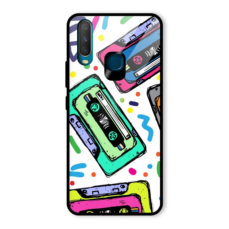Cassette Pattern Glass Back Case for Vivo U10