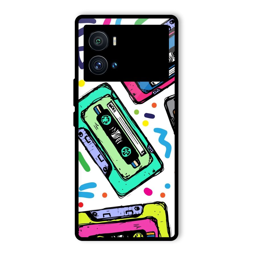 Cassette Pattern Glass Back Case for Vivo iQOO 9 Pro