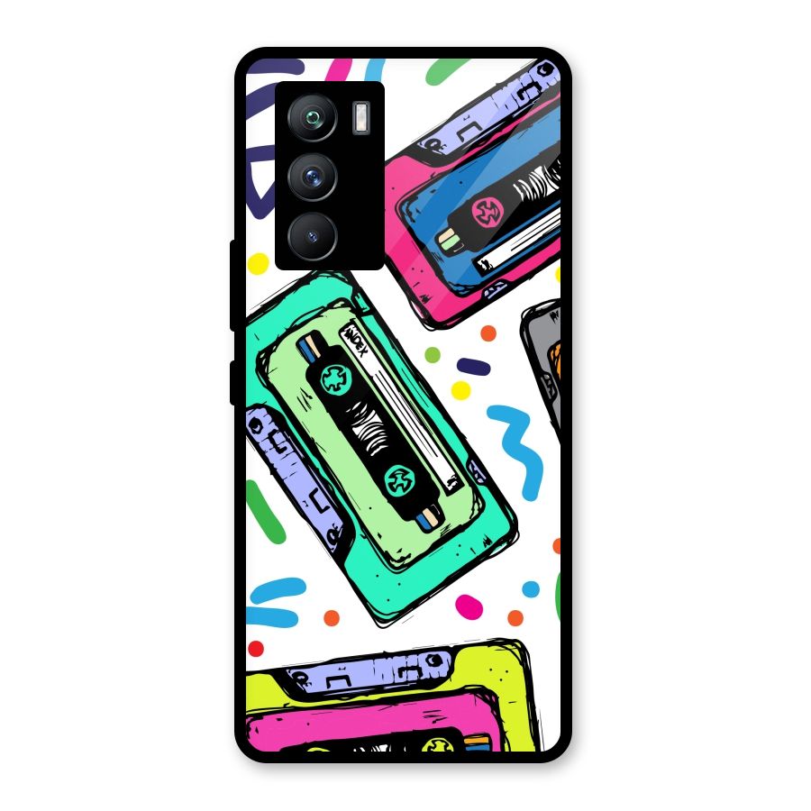 Cassette Pattern Glass Back Case for Vivo iQOO 9 SE