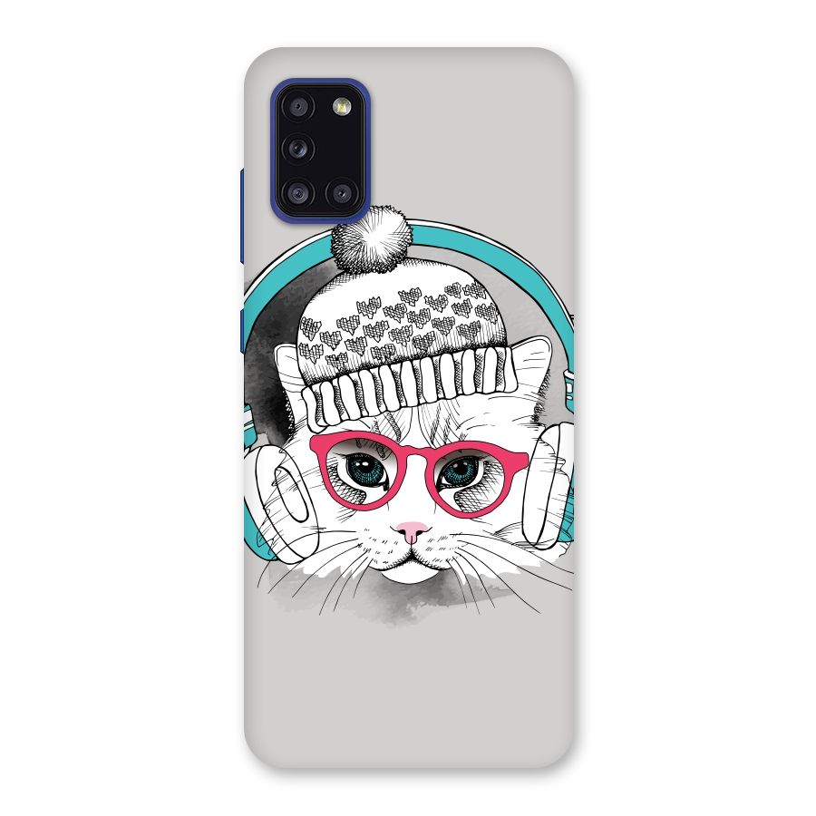 Cat Headphones Back Case for Galaxy A31