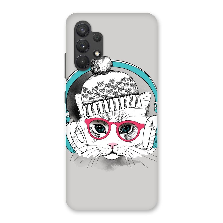 Cat Headphones Back Case for Galaxy A32