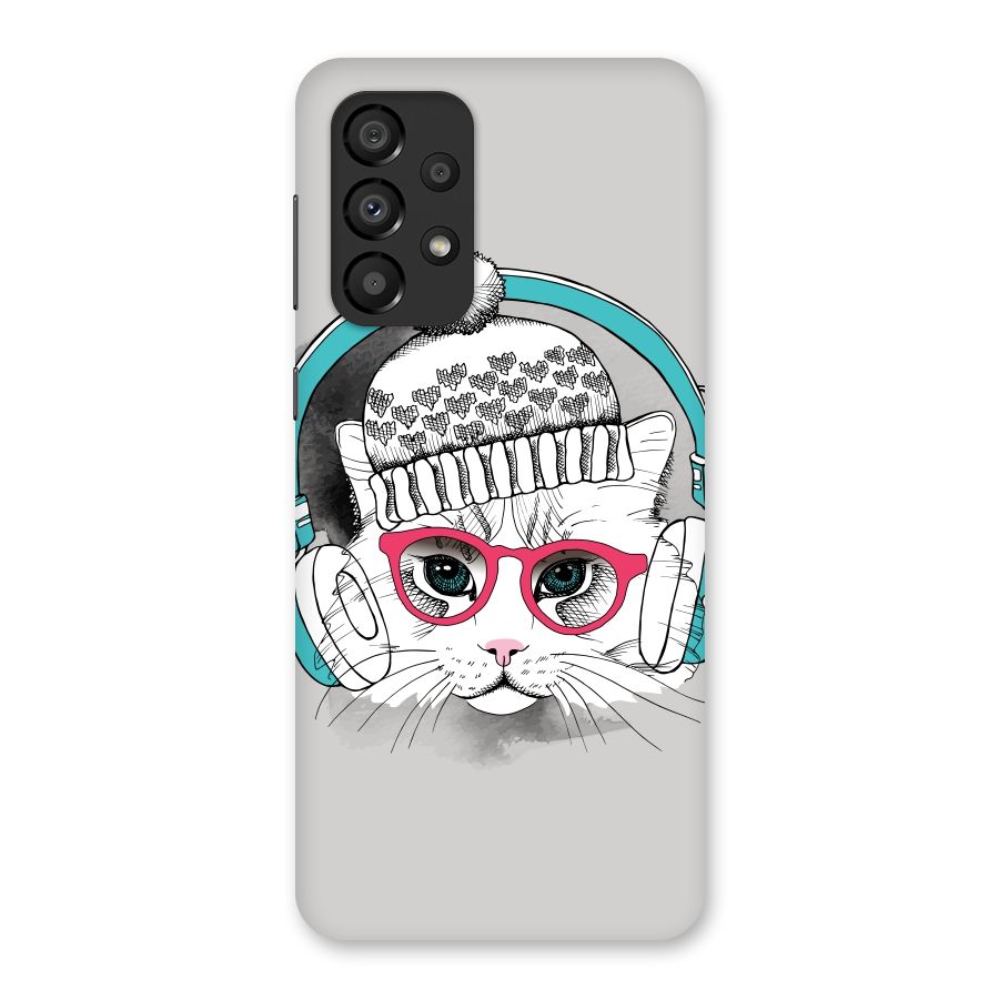 Cat Headphones Back Case for Galaxy A33 5G