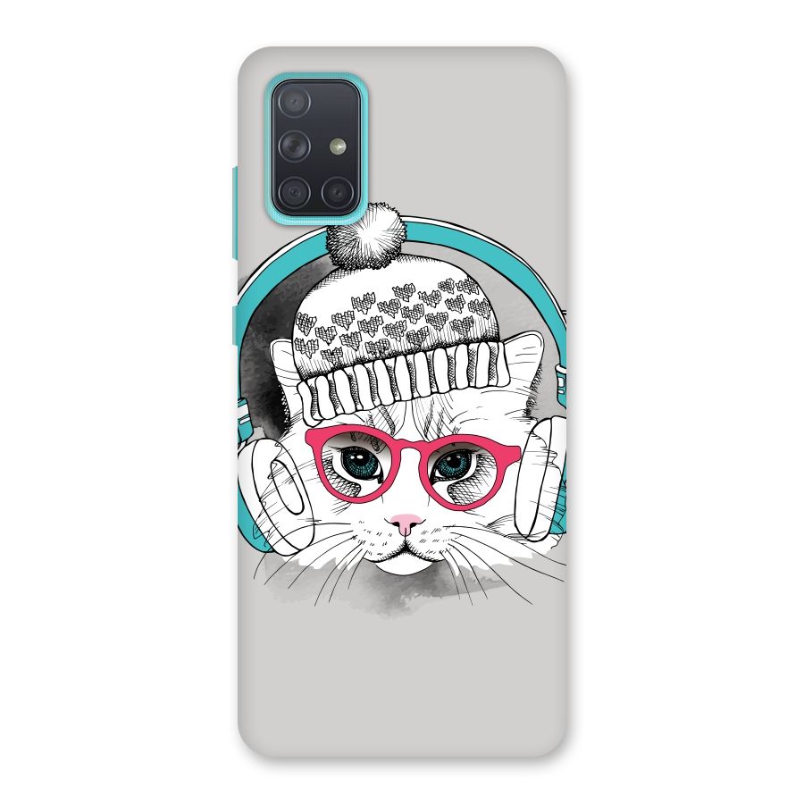 Cat Headphones Back Case for Galaxy A71