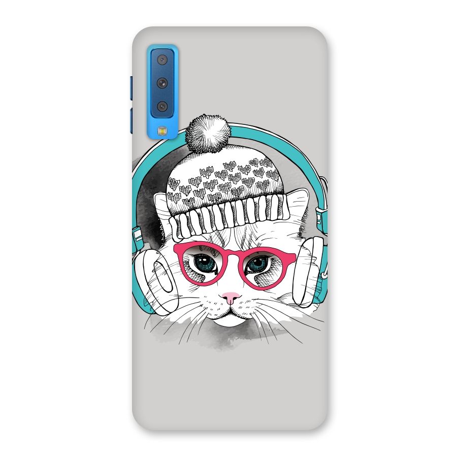 Cat Headphones Back Case for Galaxy A7 (2018)