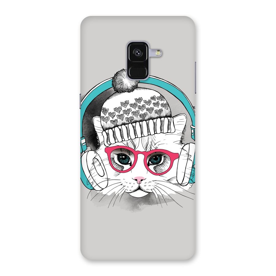 Cat Headphones Back Case for Galaxy A8 Plus