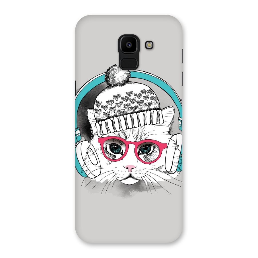 Cat Headphones Back Case for Galaxy J6