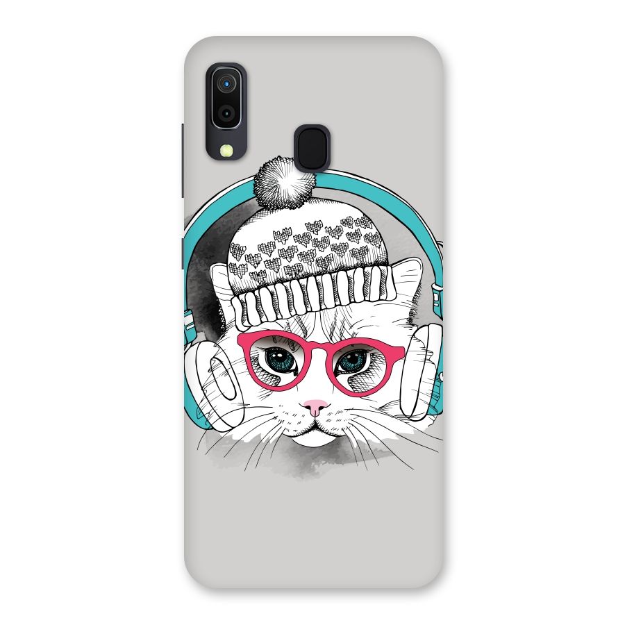 Cat Headphones Back Case for Galaxy M10s