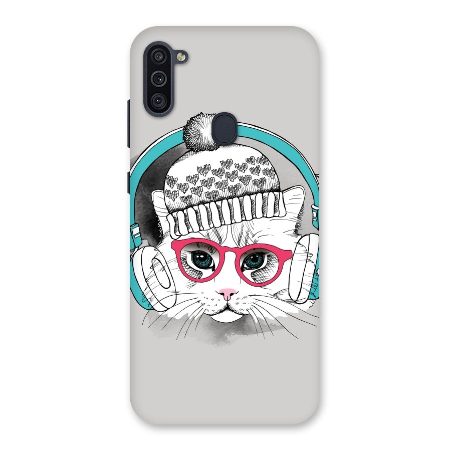 Cat Headphones Back Case for Galaxy M11
