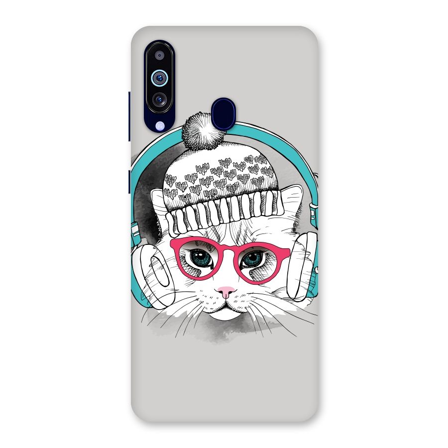 Cat Headphones Back Case for Galaxy M40