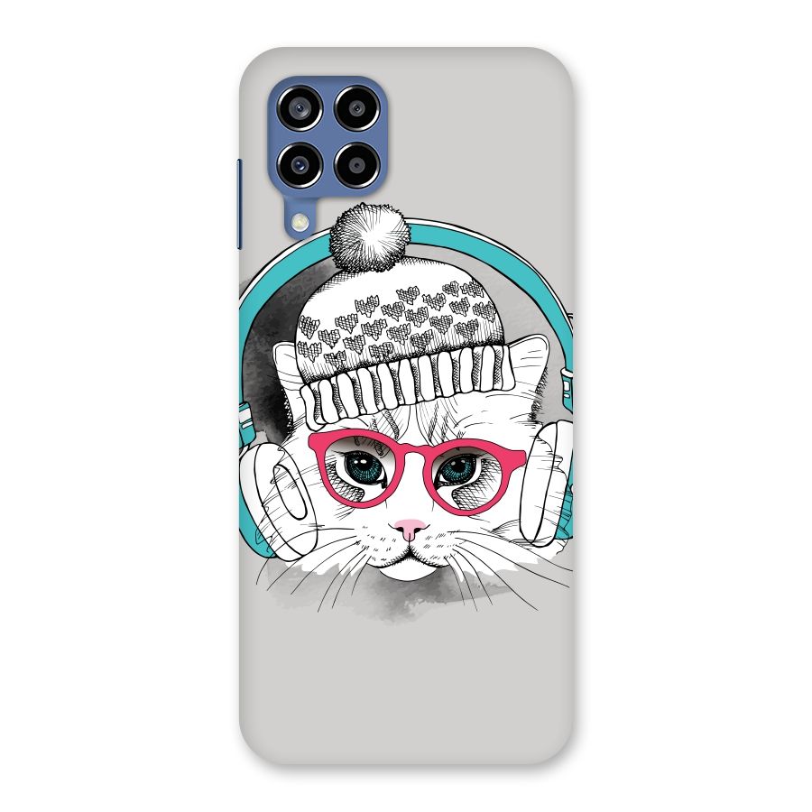 Cat Headphones Back Case for Galaxy M53 5G