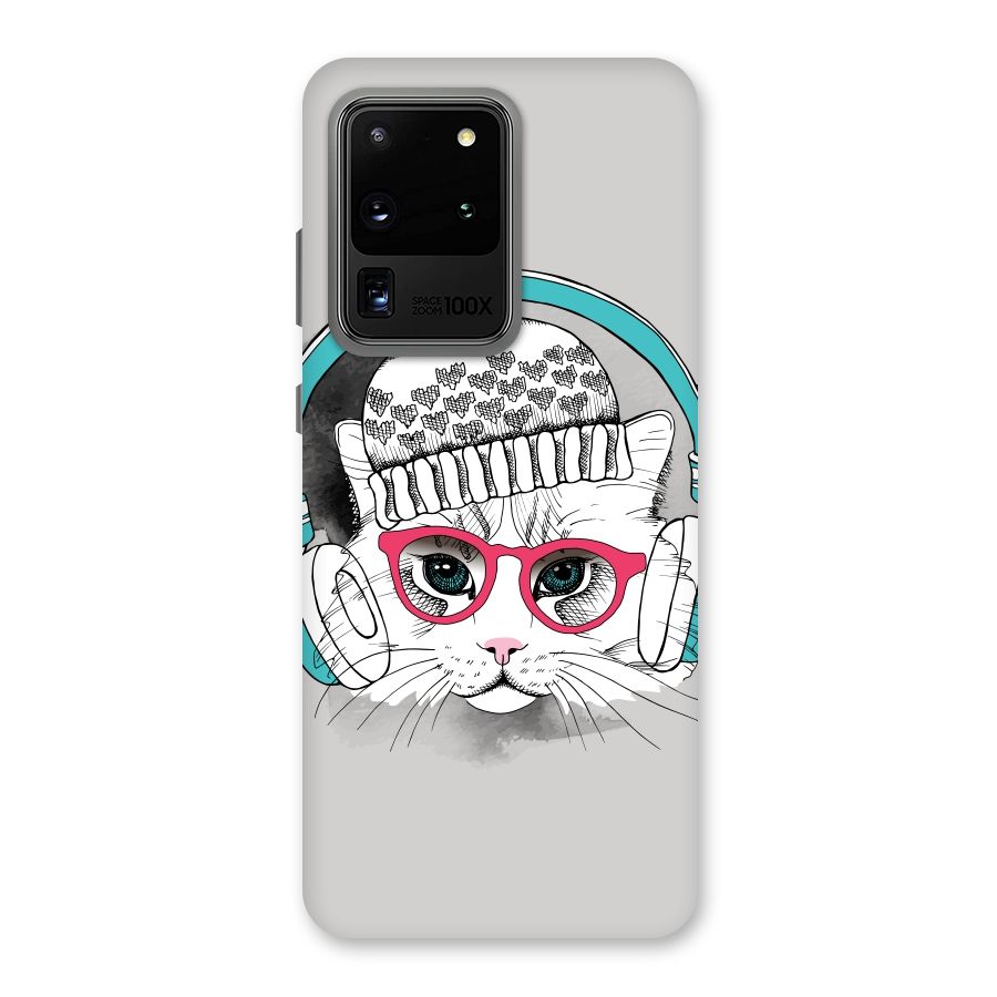 Cat Headphones Back Case for Galaxy S20 Ultra