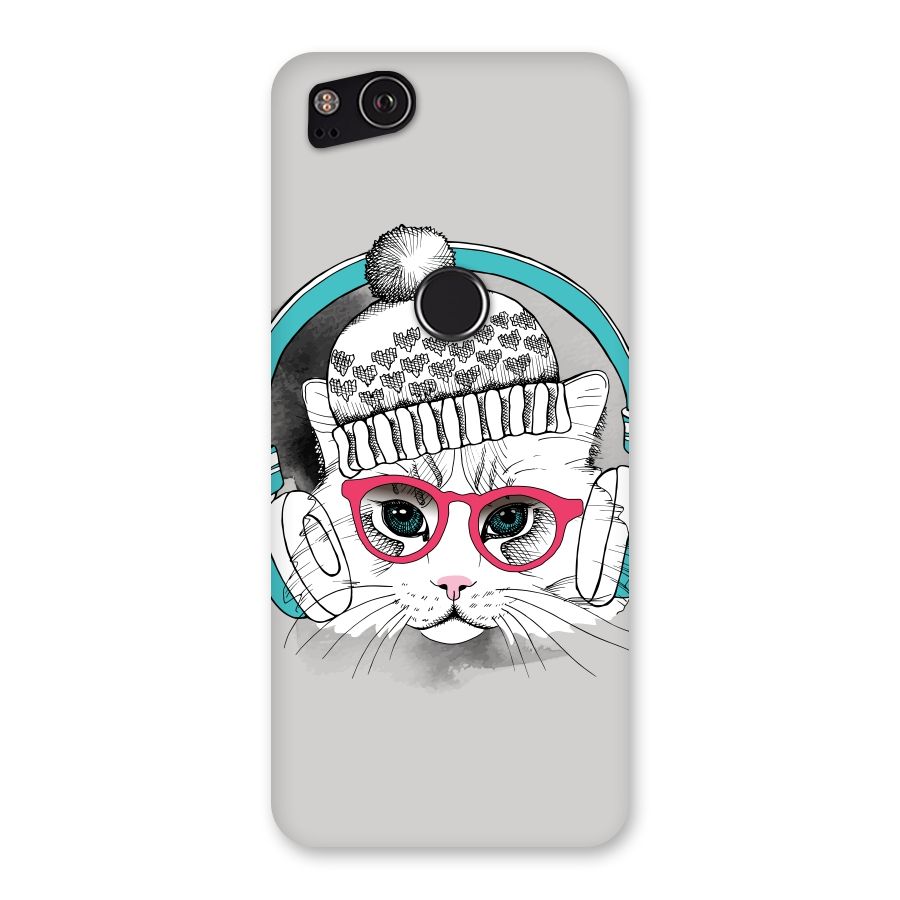 Cat Headphones Back Case for Google Pixel 2