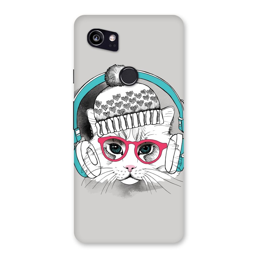 Cat Headphones Back Case for Google Pixel 2 XL