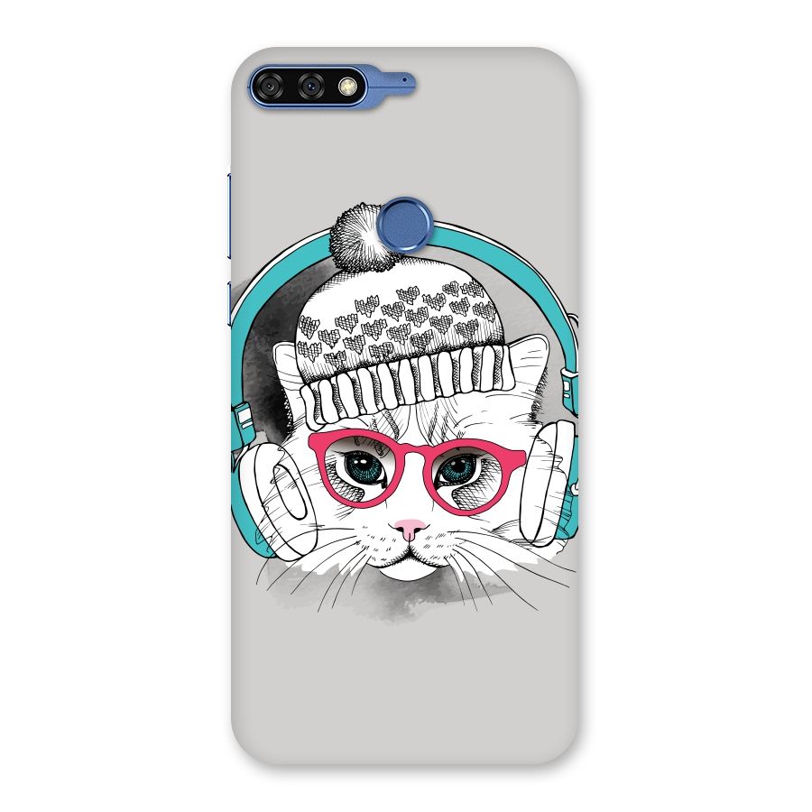 Cat Headphones Back Case for Honor 7C