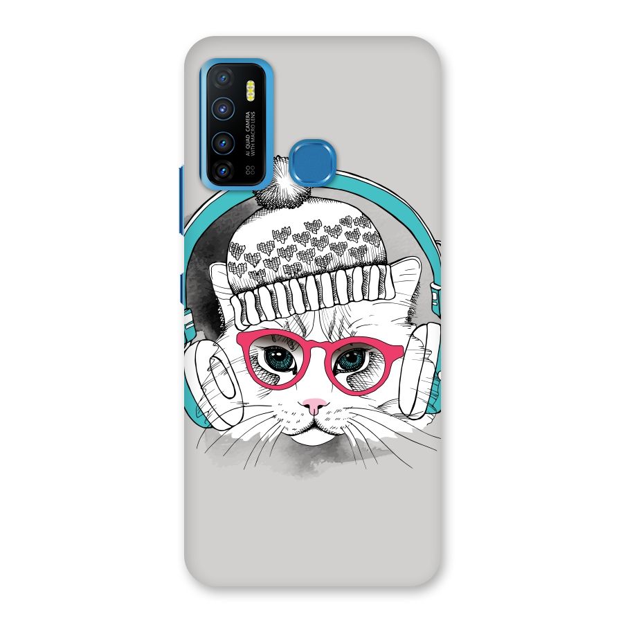 Cat Headphones Back Case for Infinix Hot 9
