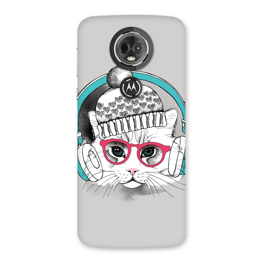 Cat Headphones Back Case for Moto E5 Plus