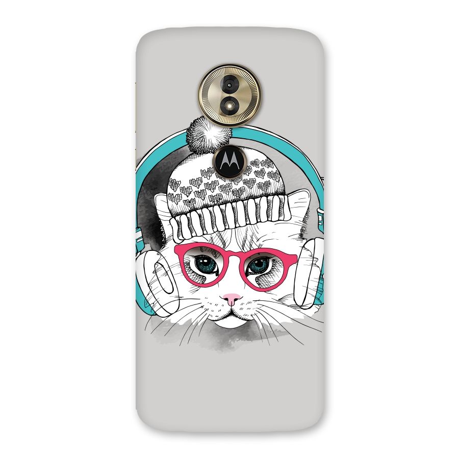 Cat Headphones Back Case for Moto G6 Play