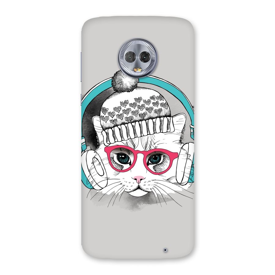 Cat Headphones Back Case for Moto G6 Plus