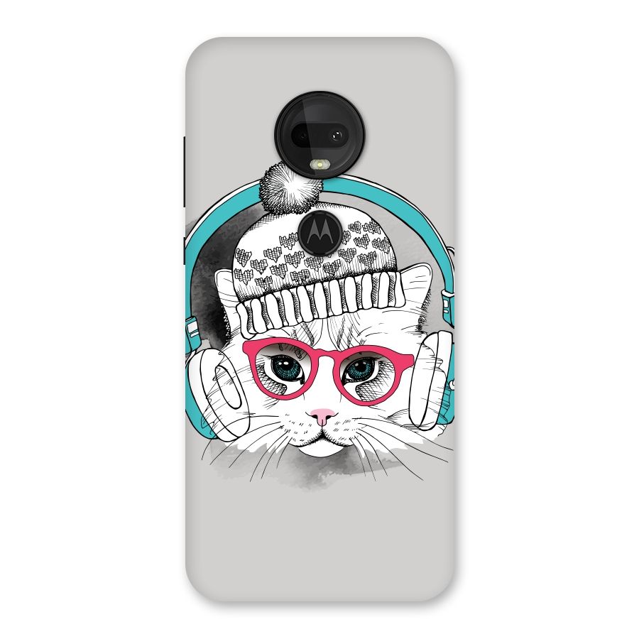 Cat Headphones Back Case for Moto G7