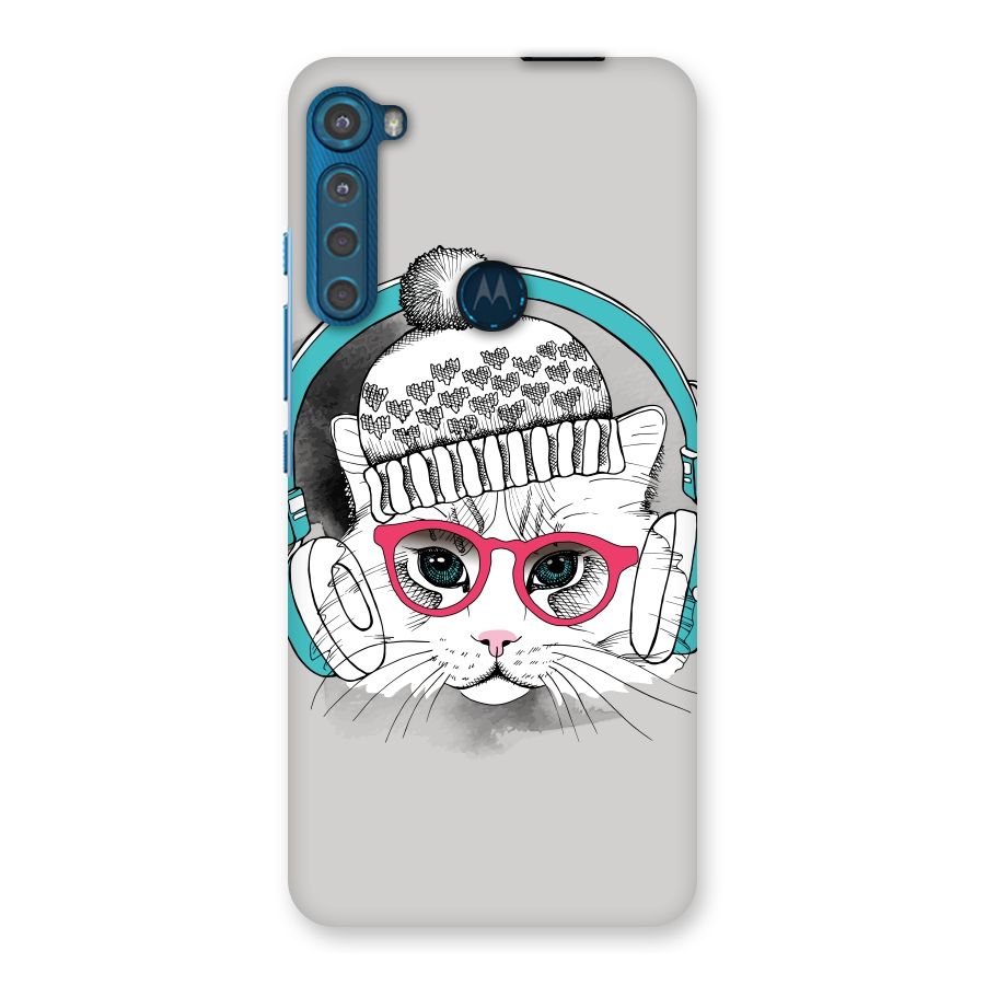 Cat Headphones Back Case for Motorola One Fusion Plus