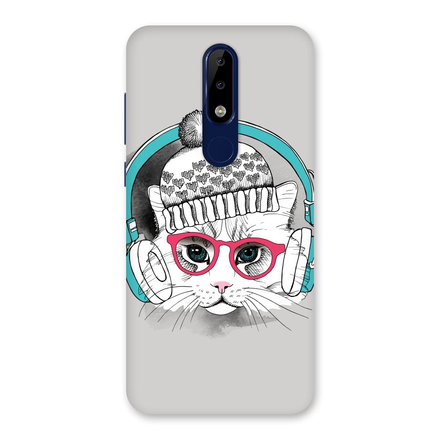 Cat Headphones Back Case for Nokia 5.1 Plus