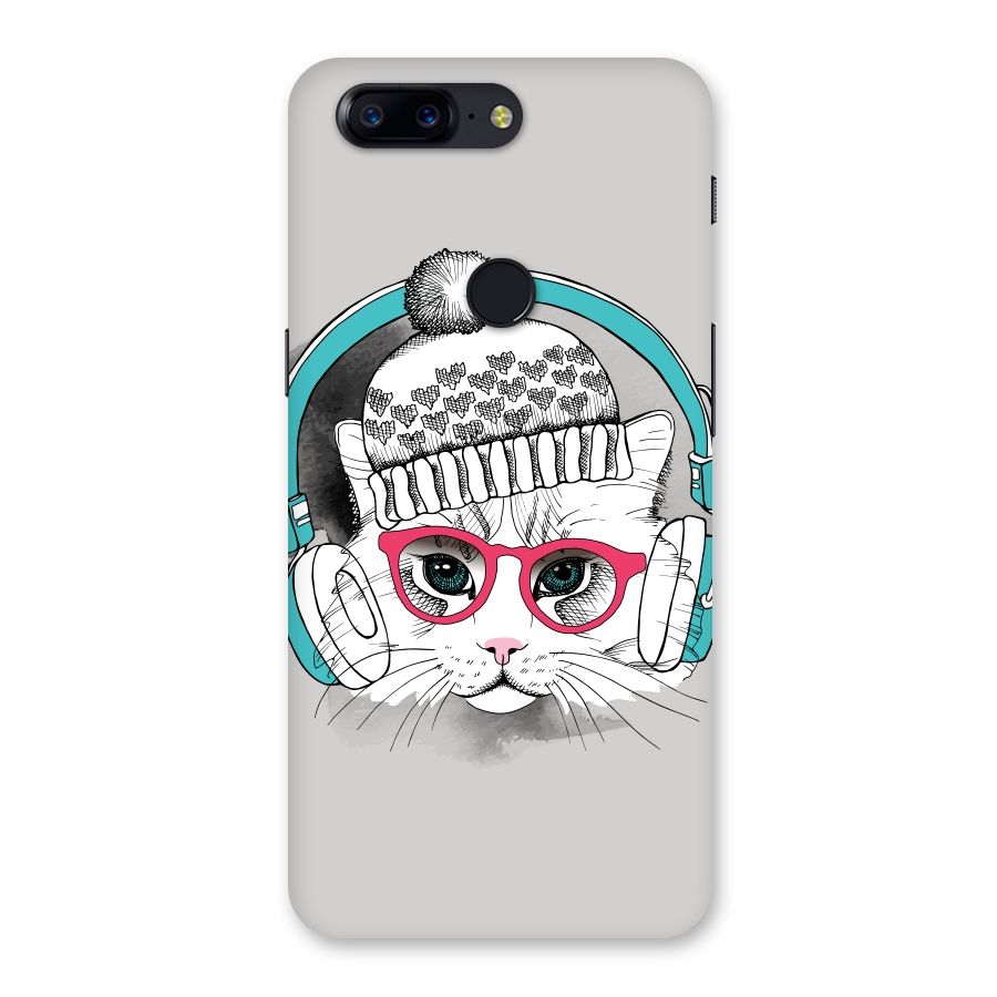 Cat Headphones Back Case for OnePlus 5T