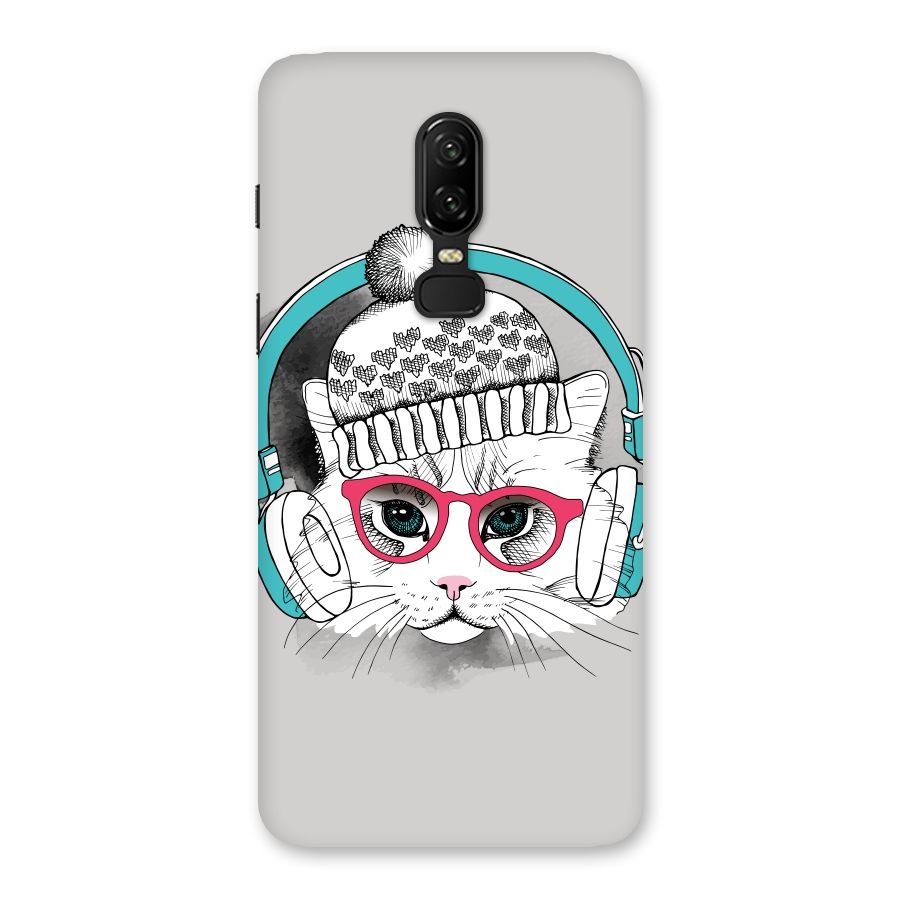 Cat Headphones Back Case for OnePlus 6