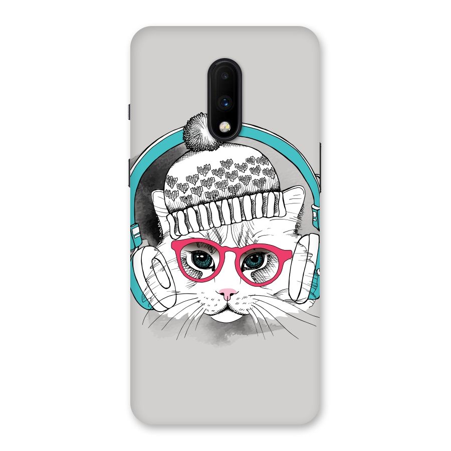 Cat Headphones Back Case for OnePlus 7