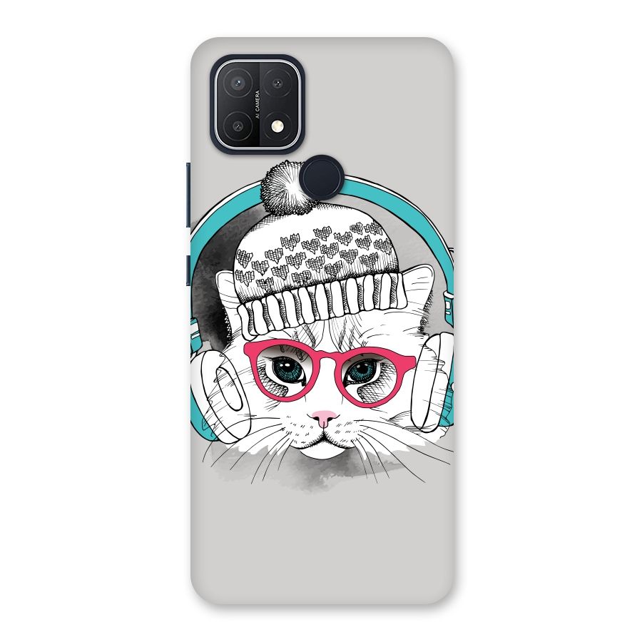 Cat Headphones Back Case for Oppo A15