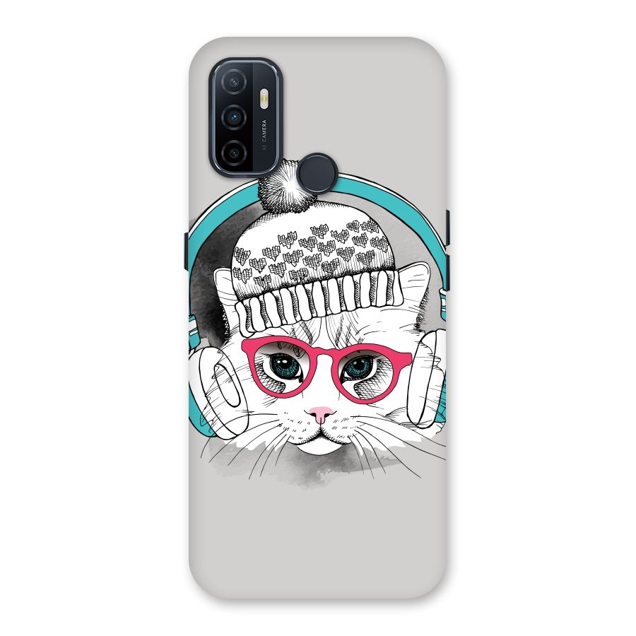 Cat Headphones Back Case for Oppo A32