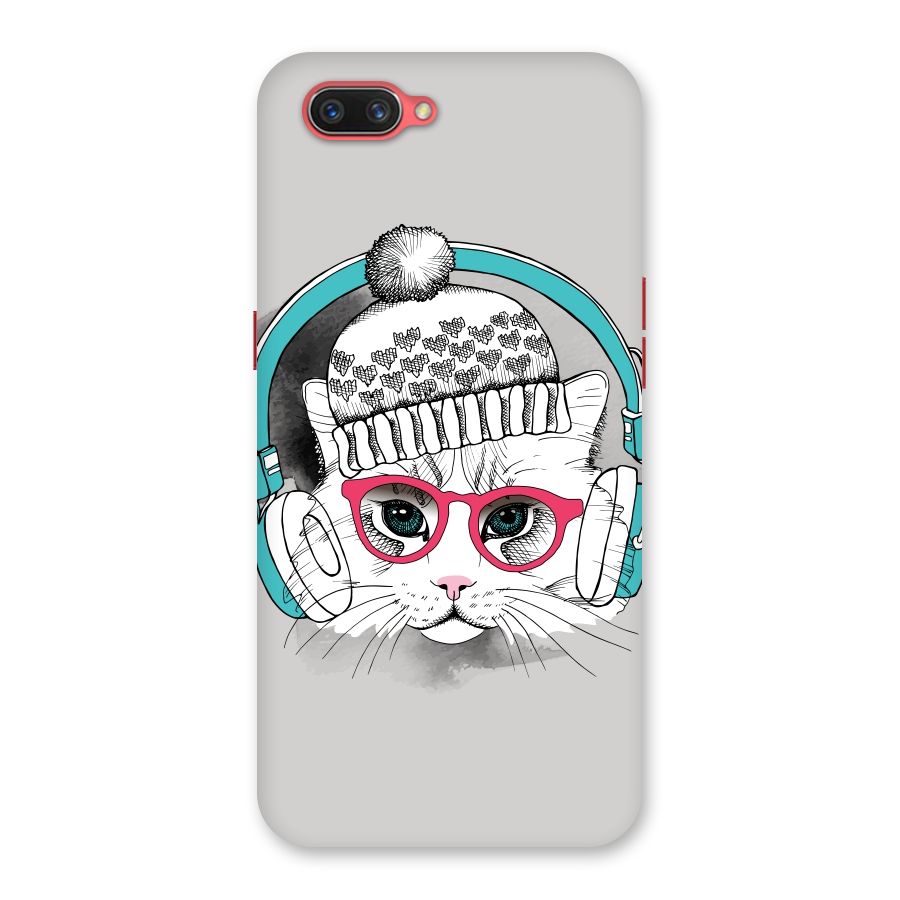 Cat Headphones Back Case for Oppo A3s