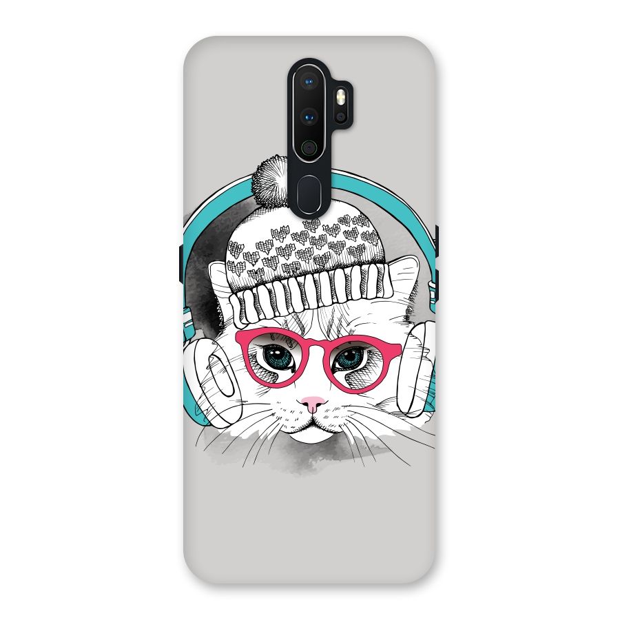 Cat Headphones Back Case for Oppo A5 (2020)