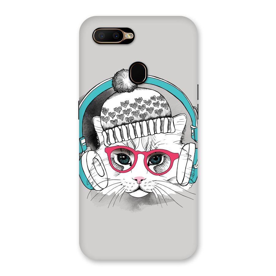 Cat Headphones Back Case for Oppo A5s