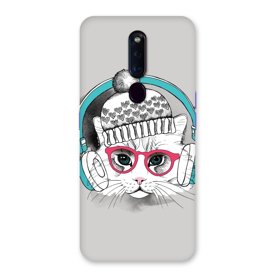 Cat Headphones Back Case for Oppo F11 Pro