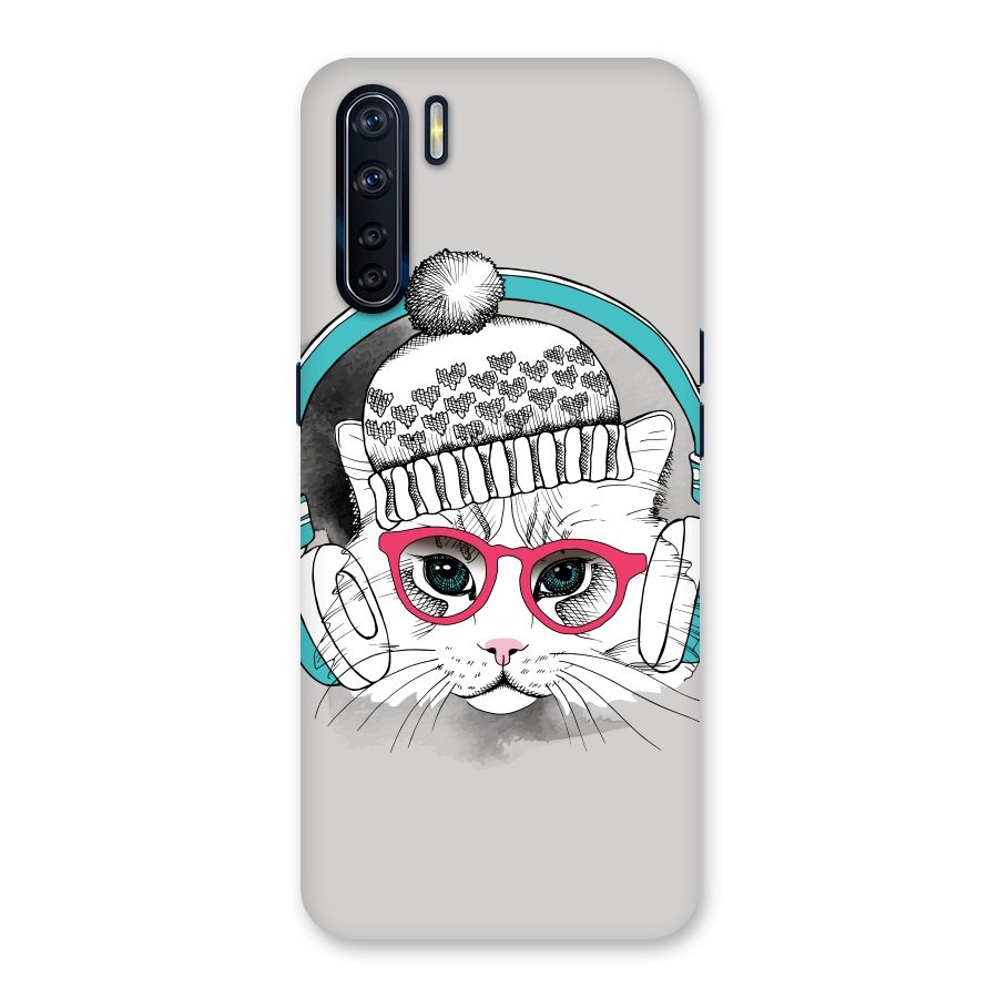 Cat Headphones Back Case for Oppo F15