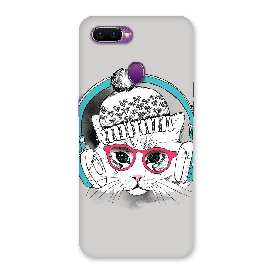 Cat Headphones Back Case for Oppo F9