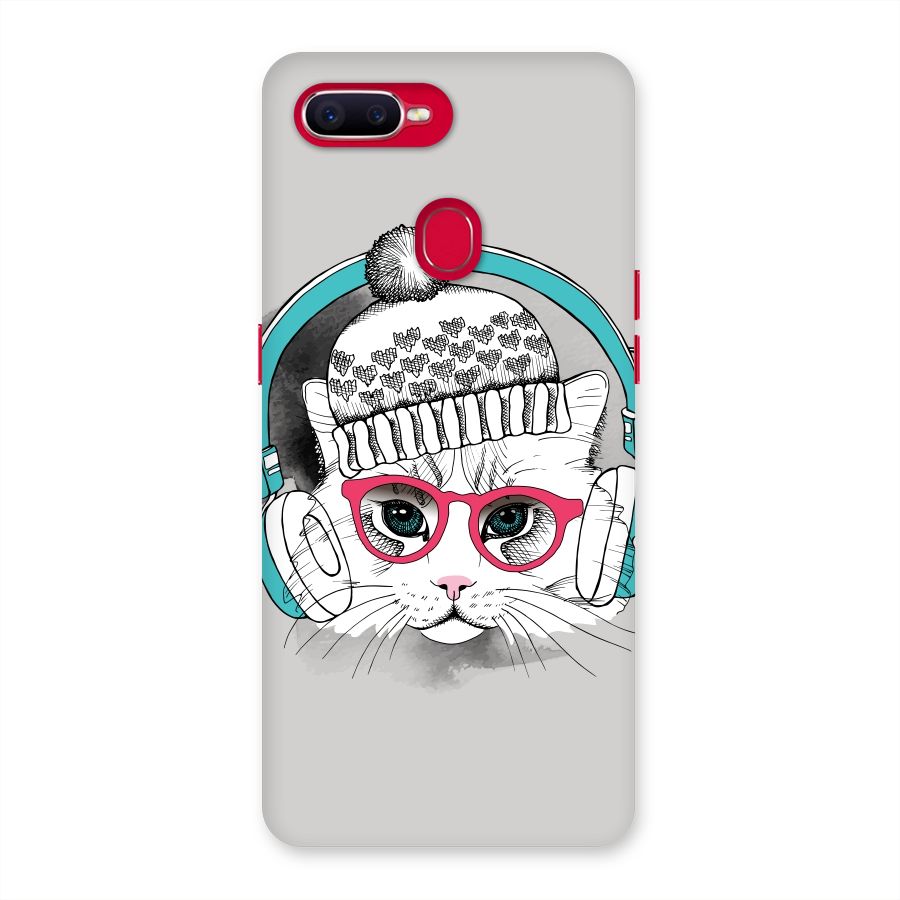 Cat Headphones Back Case for Oppo F9 Pro