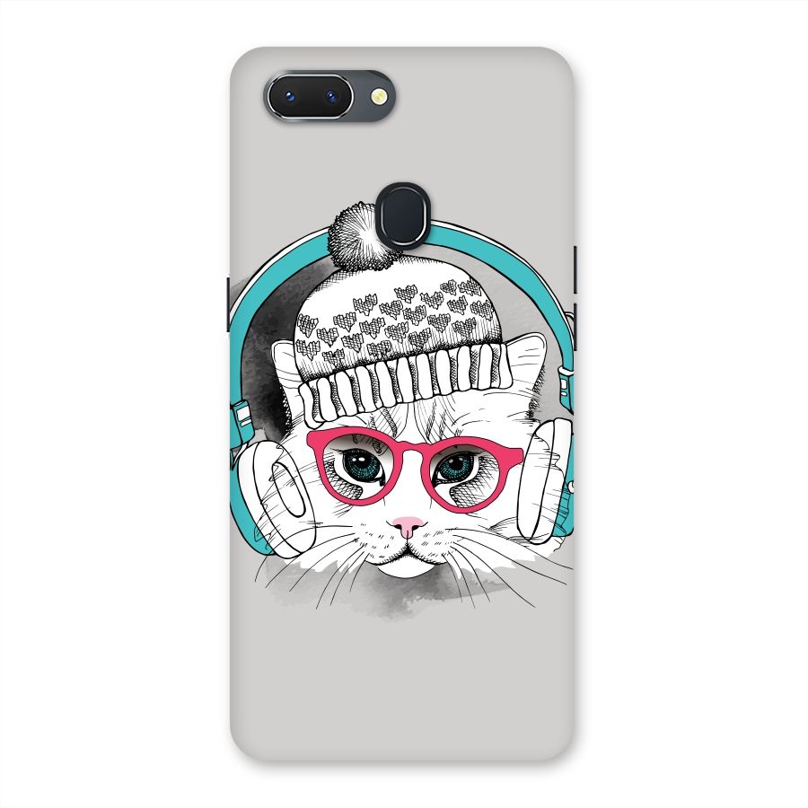 Cat Headphones Back Case for Oppo Realme 2