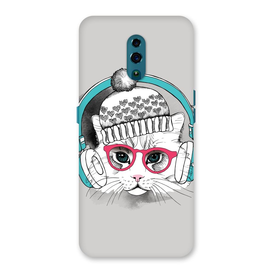 Cat Headphones Back Case for Oppo Reno