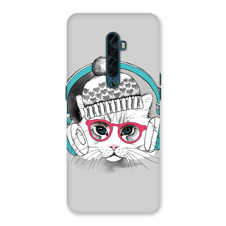 Cat Headphones Back Case for Oppo Reno2