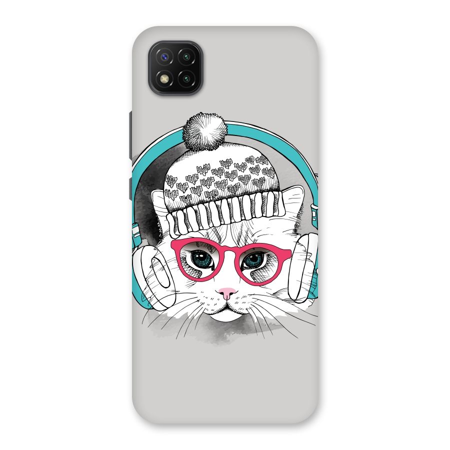 Cat Headphones Back Case for Poco C3