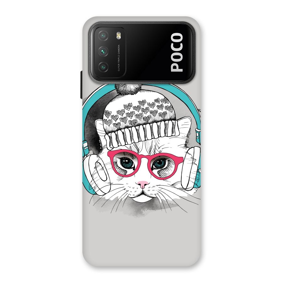 Cat Headphones Back Case for Poco M3