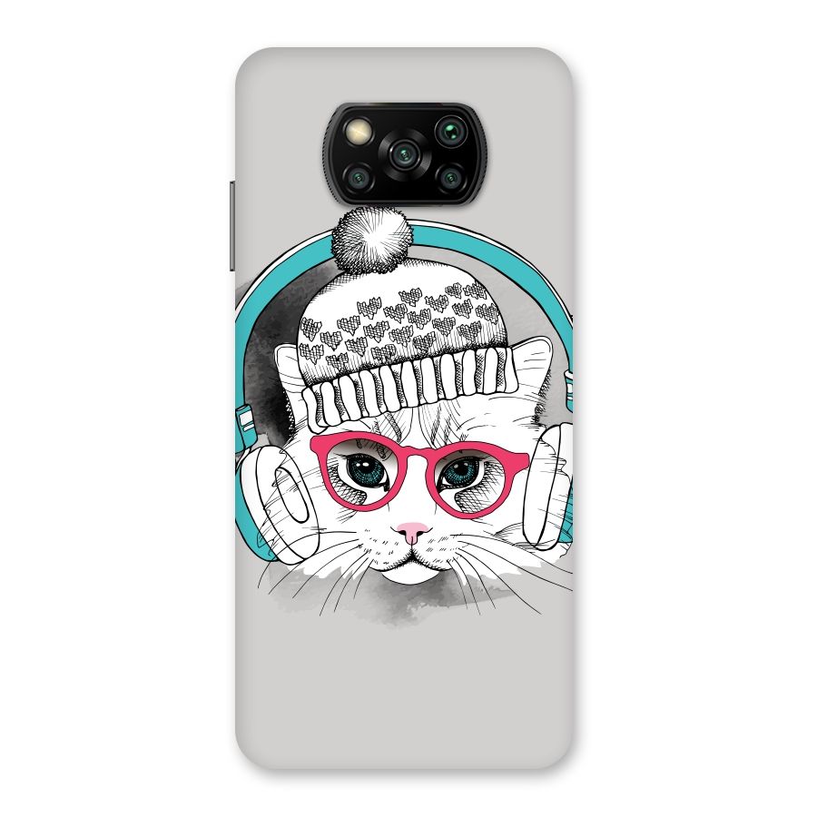 Cat Headphones Back Case for Poco X3