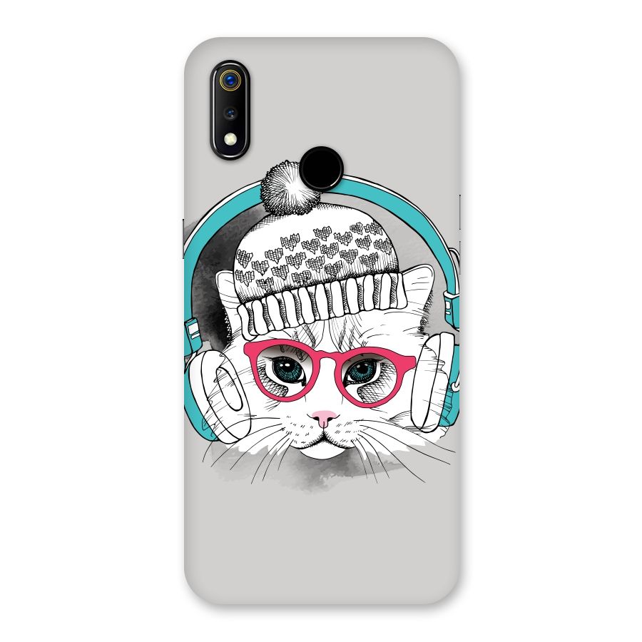 Cat Headphones Back Case for Realme 3