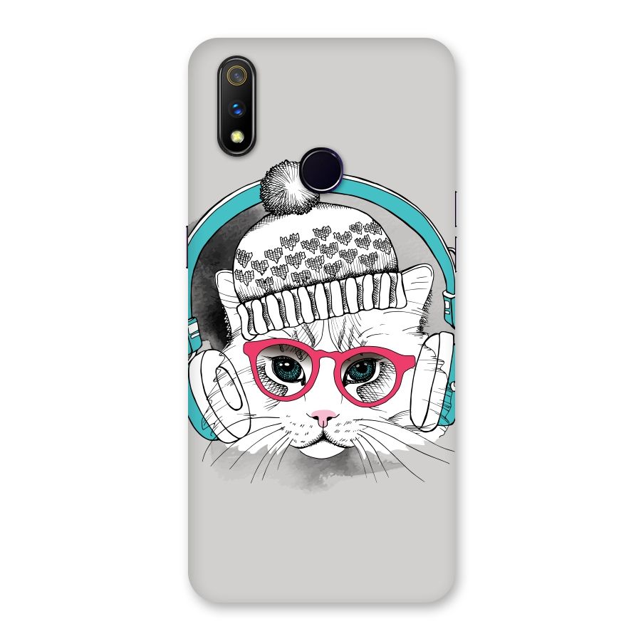 Cat Headphones Back Case for Realme 3 Pro