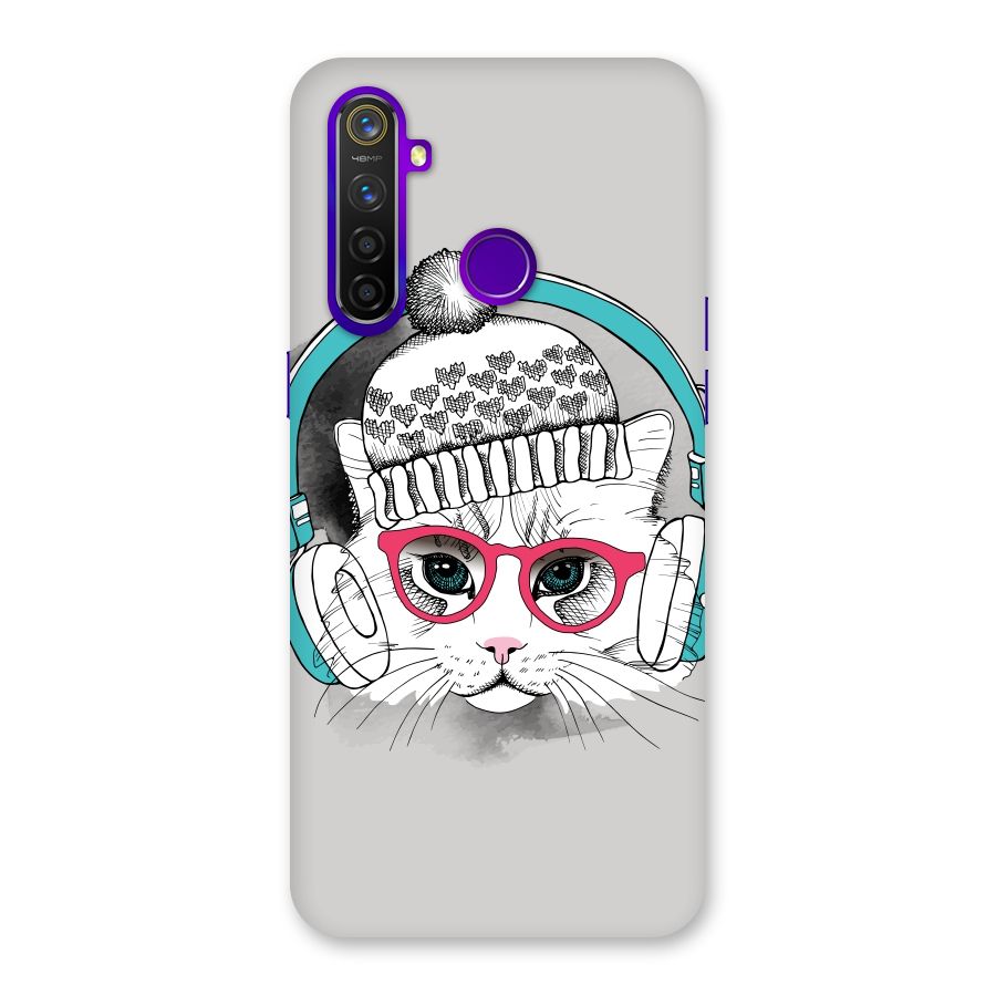 Cat Headphones Back Case for Realme 5 Pro