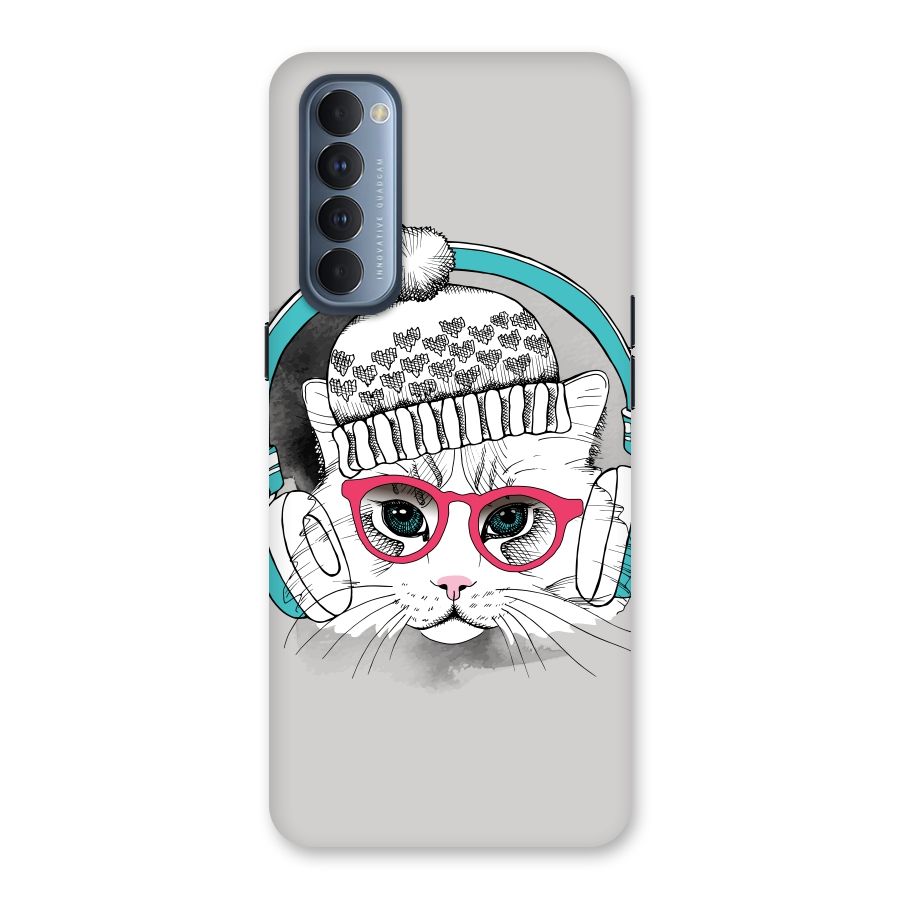 Cat Headphones Back Case for Reno4 Pro
