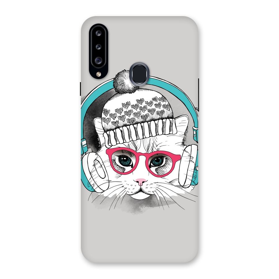 Cat Headphones Back Case for Samsung Galaxy A20s