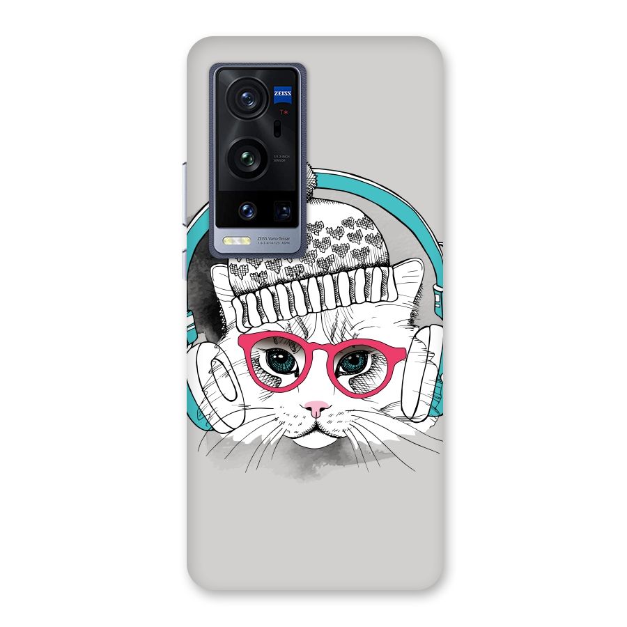 Cat Headphones Back Case for Vivo X60 Pro Plus